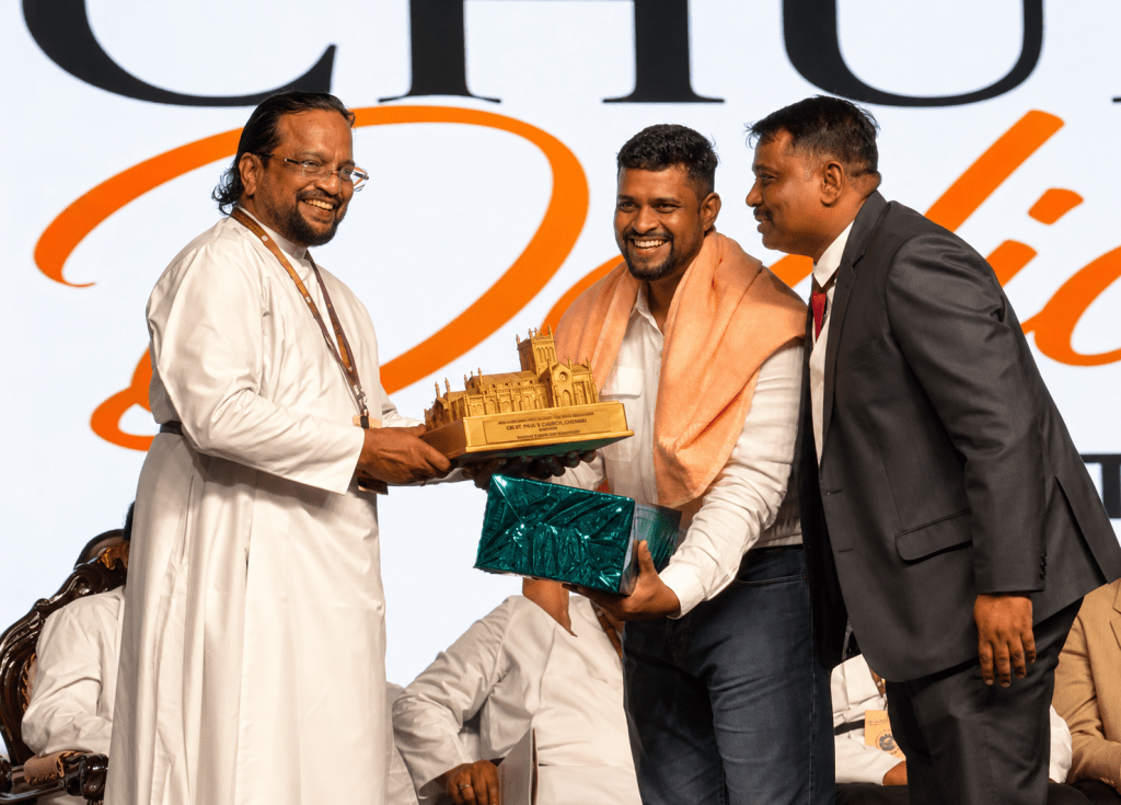 Mr. Sivasankar Vethanayakam was felicitated during the Project Reopening of CSI St Paul's Church for his Lighting Consultancy offered for the project restoration.
